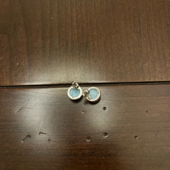 Larimar gemstone blue earrings - Picture 2 of 2
